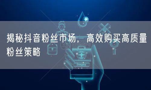 揭秘抖音粉丝市场，高效购买高质量粉丝策略