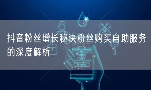 抖音粉丝增长秘诀粉丝购买自助服务的深度解析