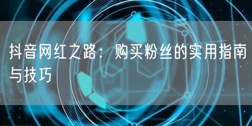 抖音网红之路：购买粉丝的实用指南与技巧