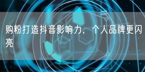 购粉打造抖音影响力，个人品牌更闪亮