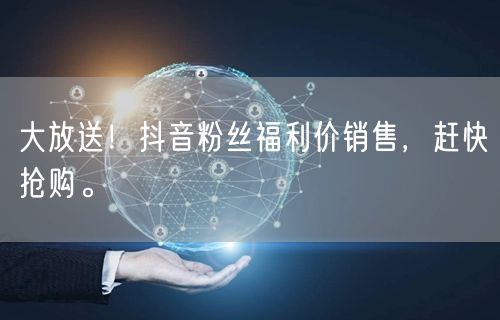 大放送！抖音粉丝福利价销售，赶快抢购。