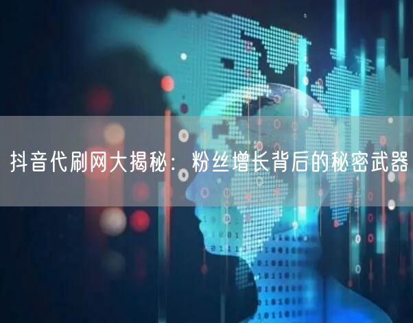 抖音代刷网大揭秘：粉丝增长背后的秘密武器