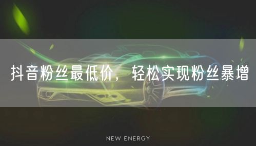 抖音粉丝最低价，轻松实现粉丝暴增