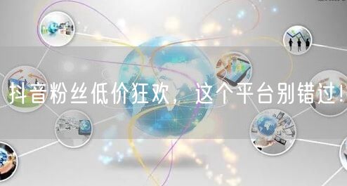 抖音粉丝低价狂欢，这个平台别错过！